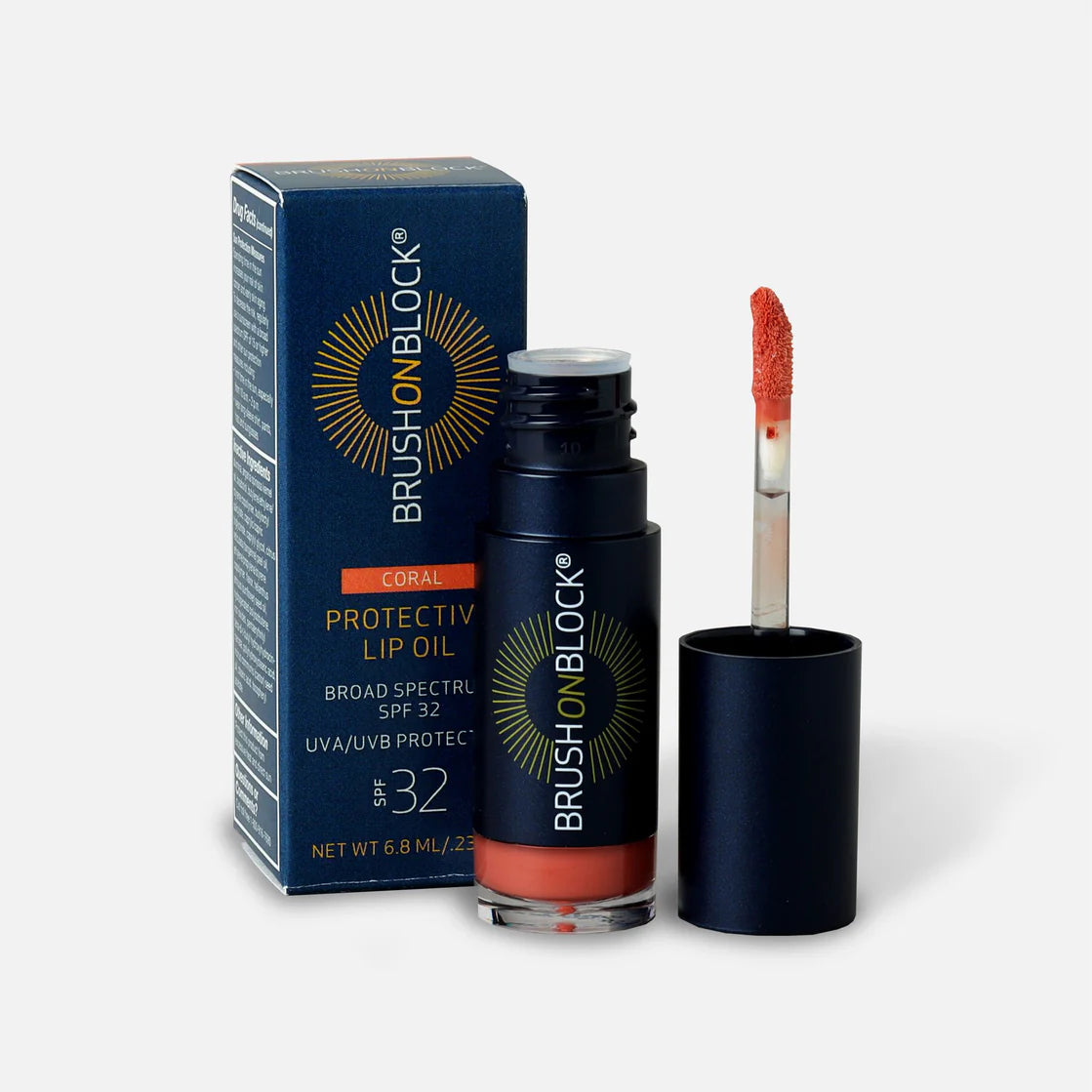 Brush On Block Lip Oil Coral SPF30